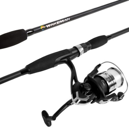 Leisure Sports Fishing Rod and Reel Combo, Spinning Fishing Pole, Gear for Bass and Trout Fishing, Black 454886AQX